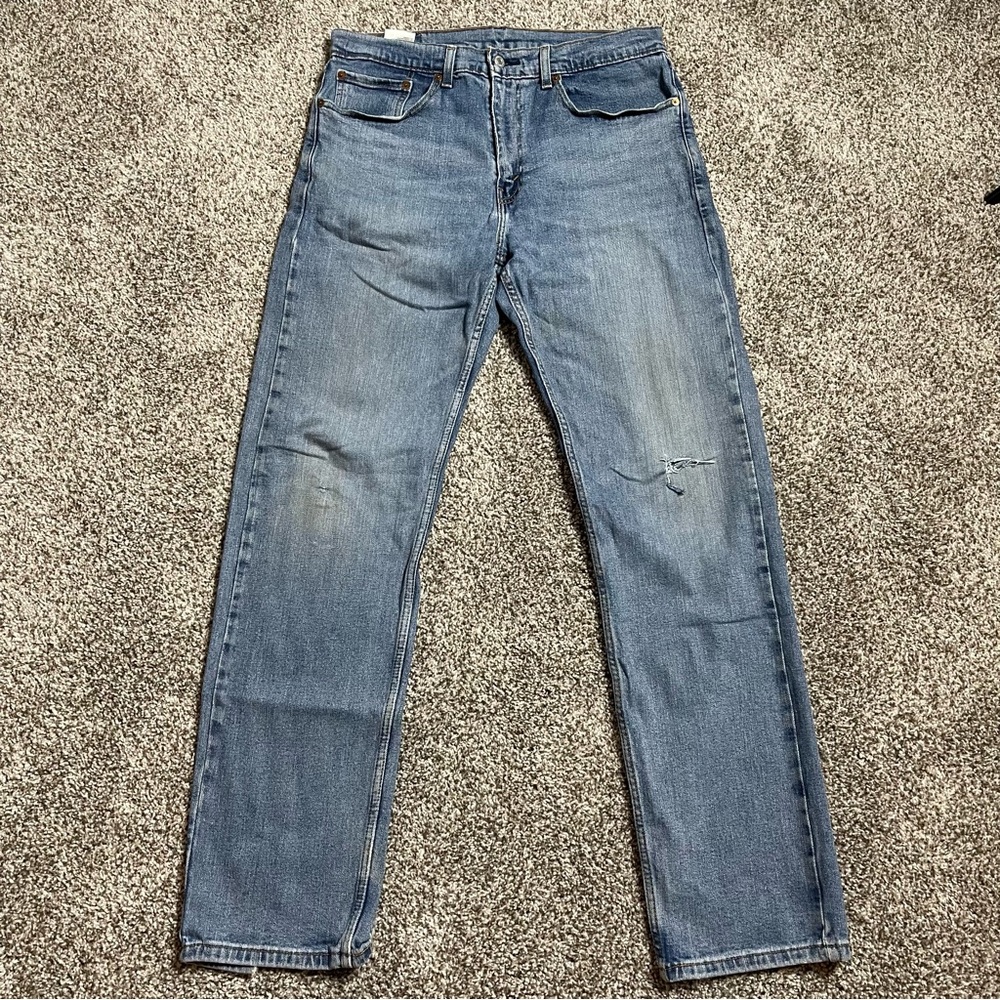 Levi's 505 Regular Fit Straight Leg Stretch Jeans Light Wash Men's 34x34
